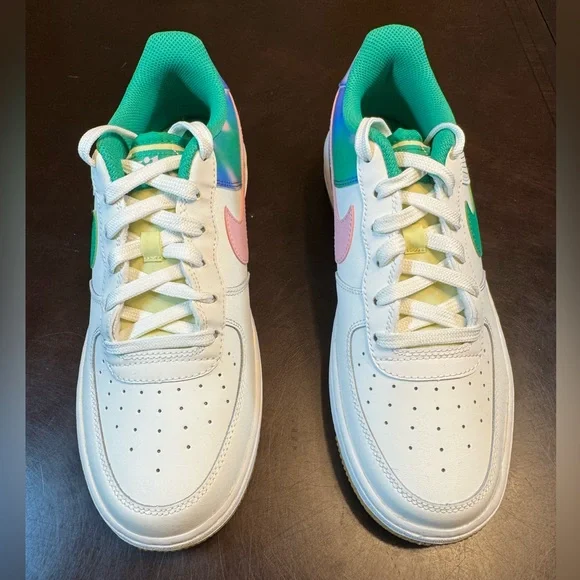 New Nike Air Force 1 Leather Sneaker Pink White Size US 6.5Y / 8 W - Picture 5 of 12